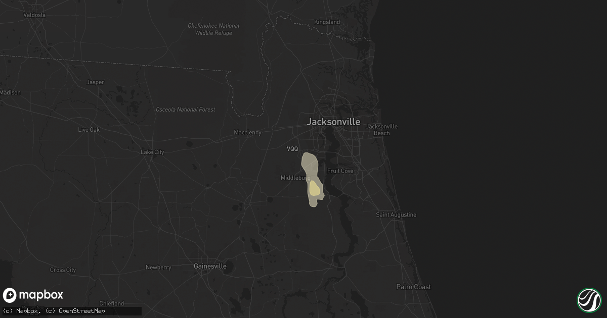Hail map in Orange Park, FL on May 21, 2023