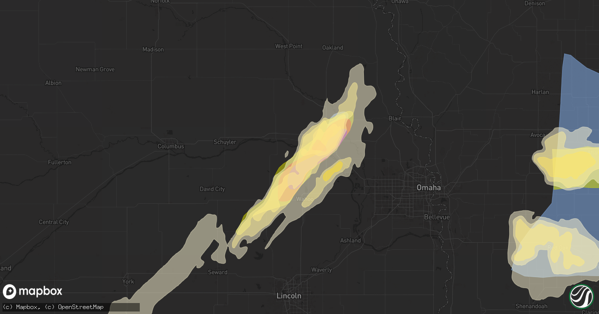 Hail map in Cedar Bluffs, NE on May 21, 2024
