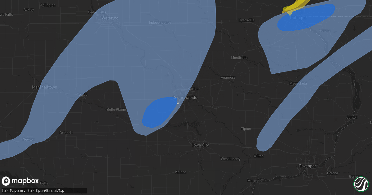 Hail map in Cedar Rapids, IA on May 21, 2024