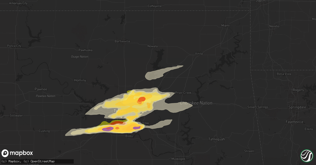 Hail map in Claremore, OK on May 21, 2024