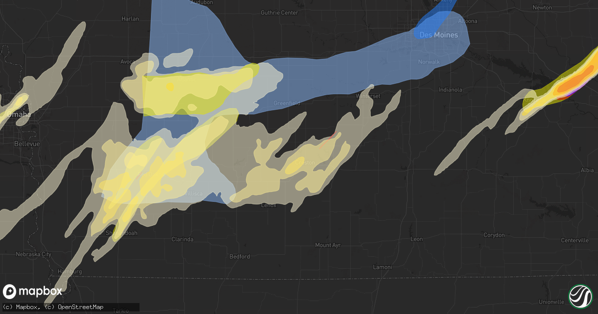 Hail map in Creston, IA on May 21, 2024
