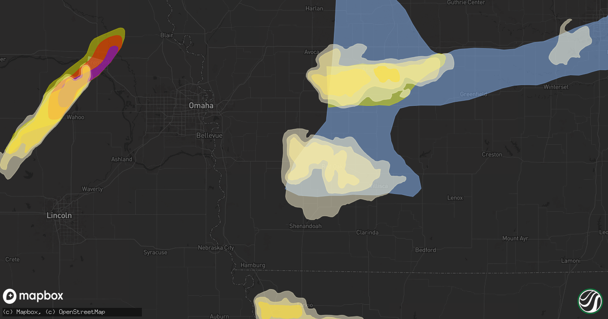 Hail map in Emerson, IA on May 21, 2024