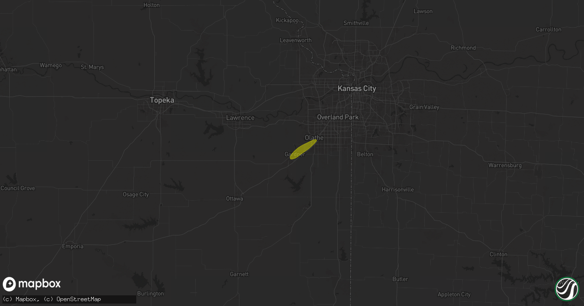 Hail map in Gardner, KS on May 21, 2024