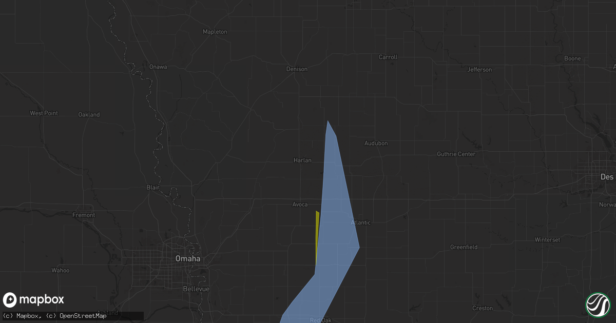 Hail map in Harlan, IA on May 21, 2024