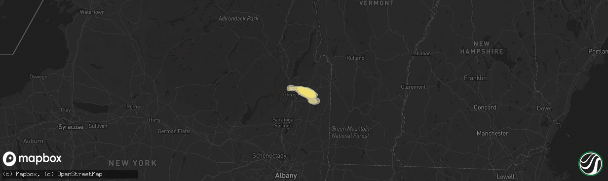 Hail map in Hudson Falls, NY on May 21, 2024