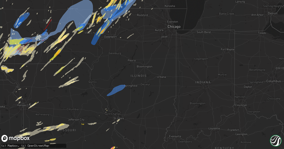 Hail map in Illinois on May 21, 2024