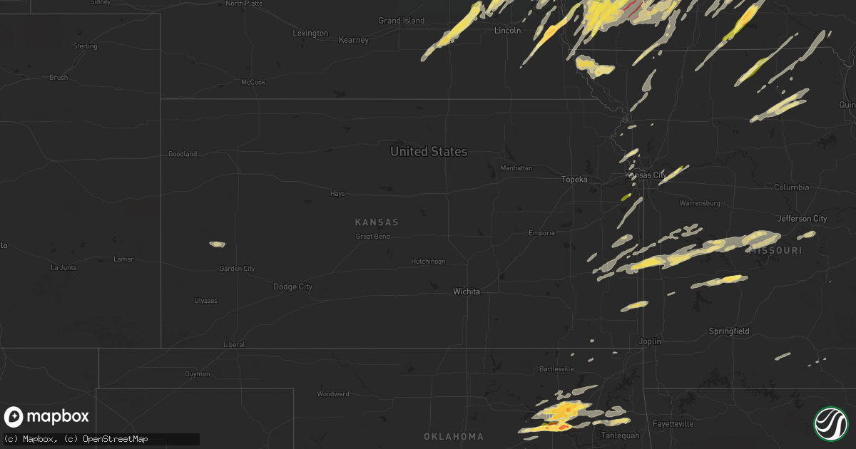 Hail map in Kansas on May 21, 2024