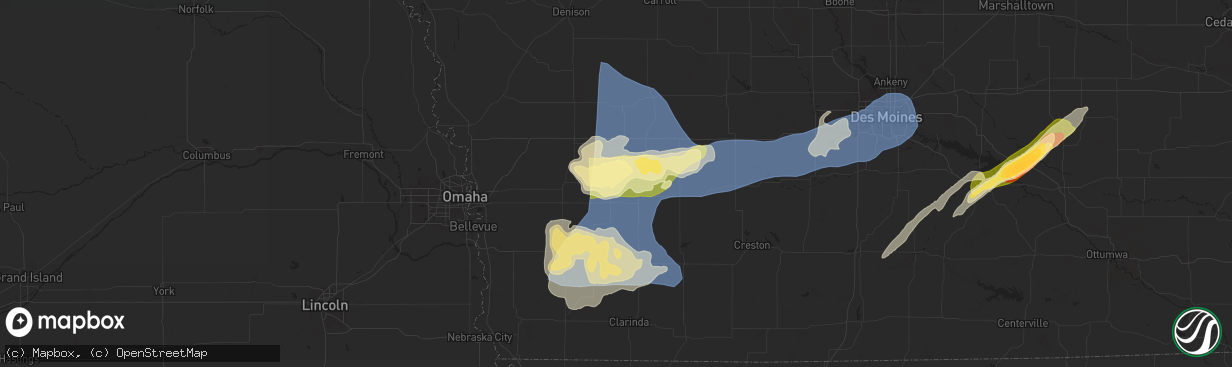Hail map in Lewis, IA on May 21, 2024
