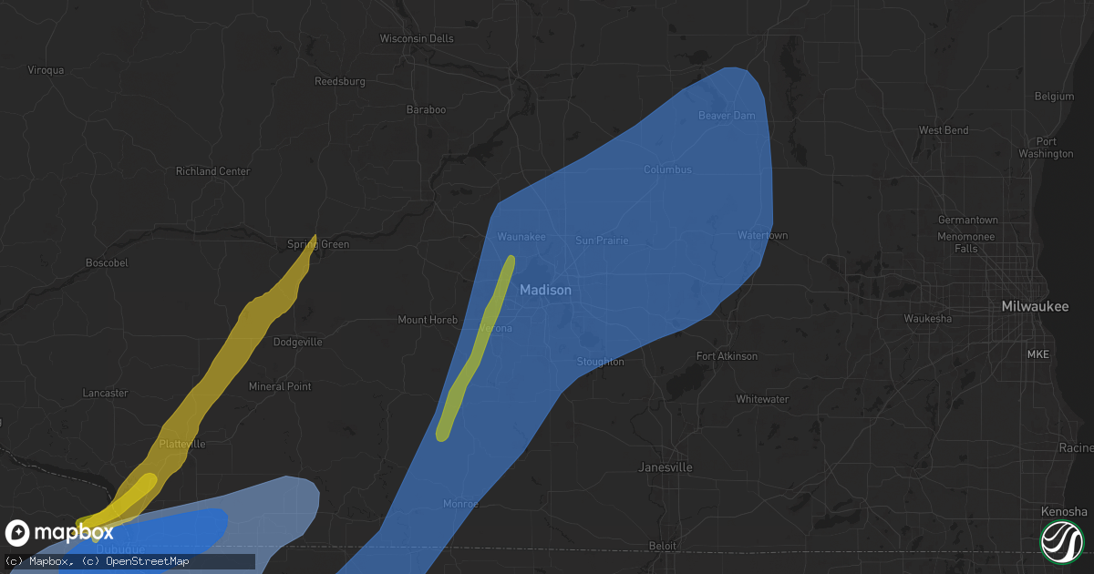 Hail map in Madison, WI on May 21, 2024