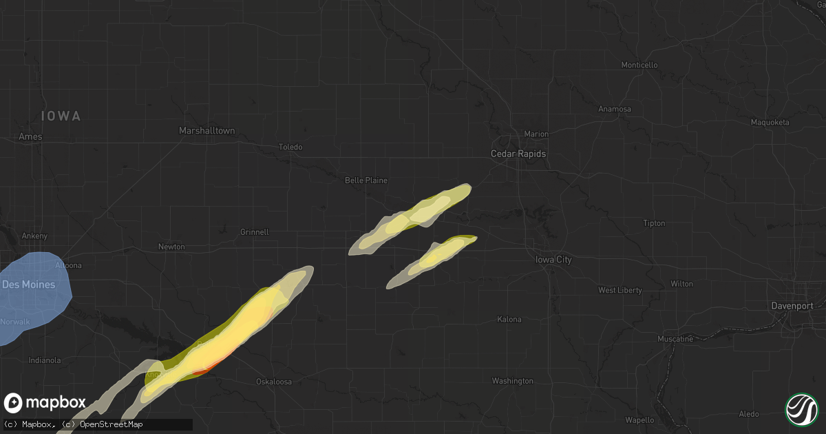 Hail map in Marengo, IA on May 21, 2024