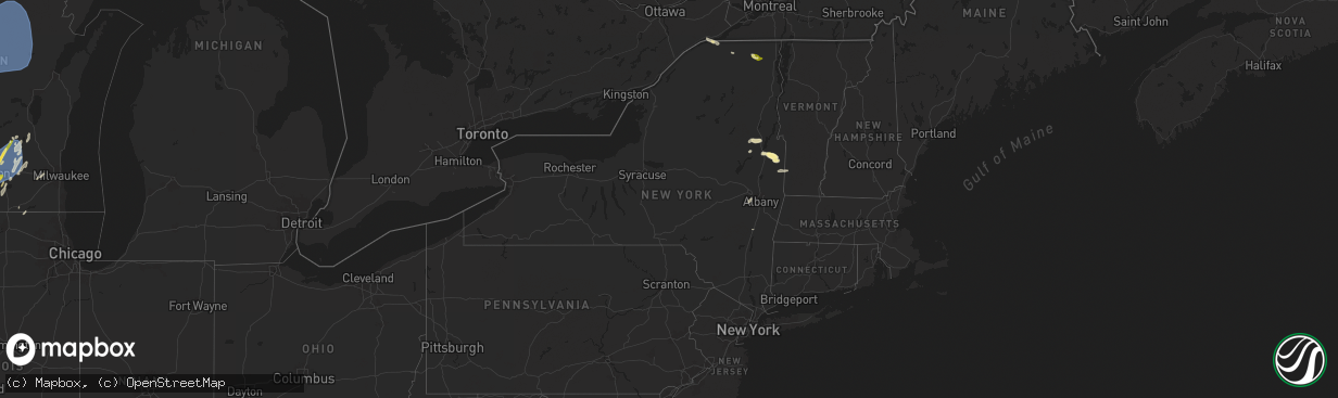 Hail map in New York on May 21, 2024