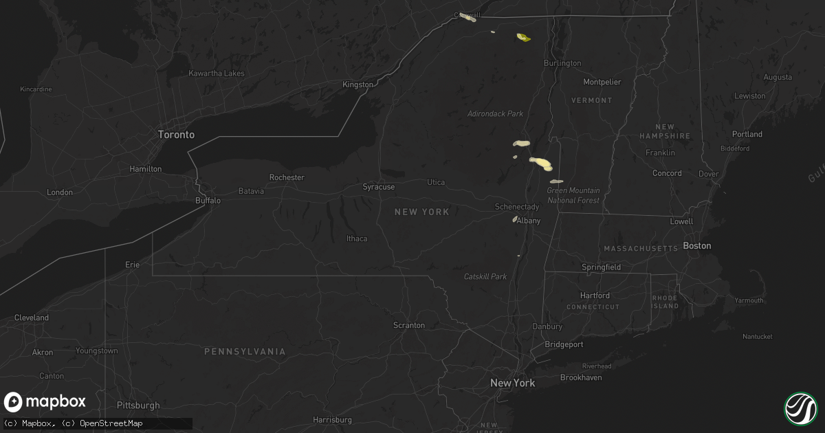 Hail map in New York on May 21, 2024