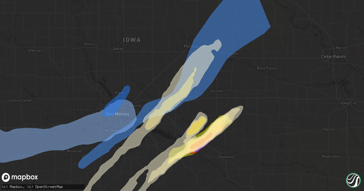 Hail map in Newton, IA on May 21, 2024