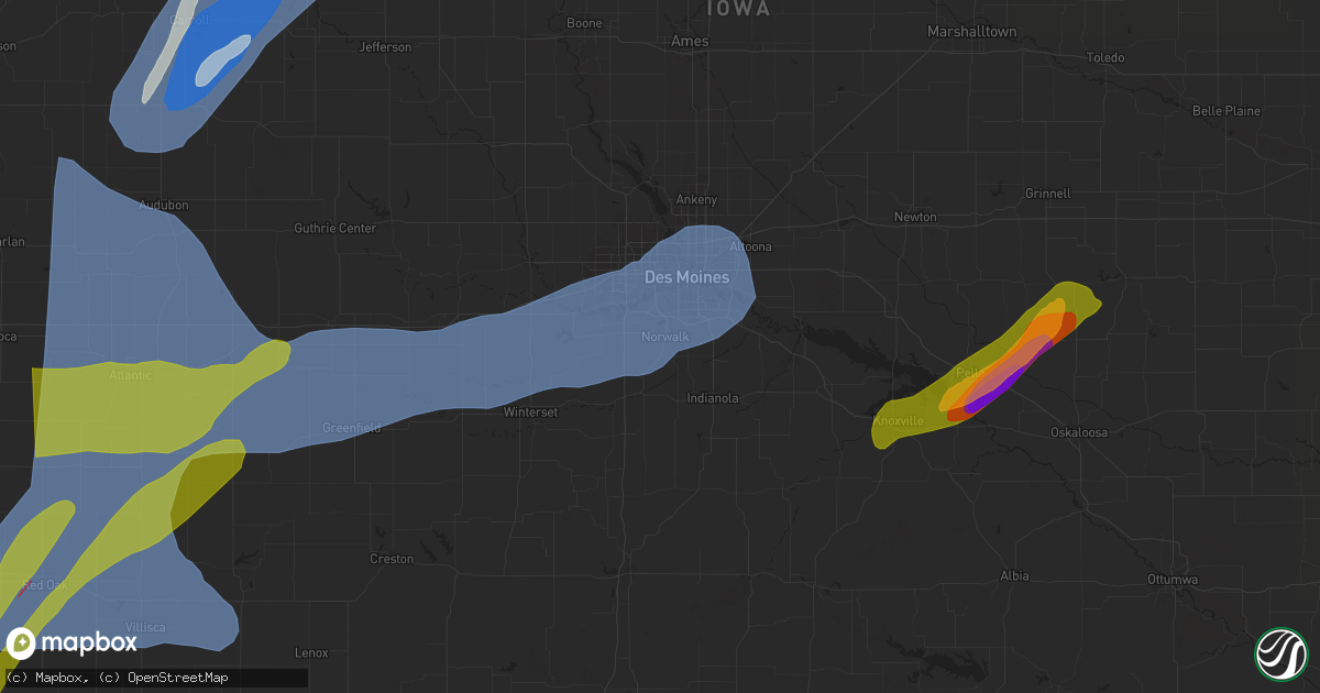 Hail map in Norwalk, IA on May 21, 2024