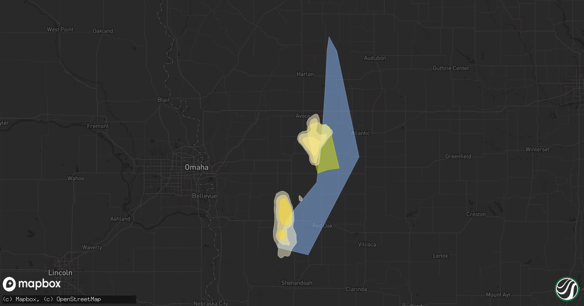 Hail map in Oakland, IA on May 21, 2024