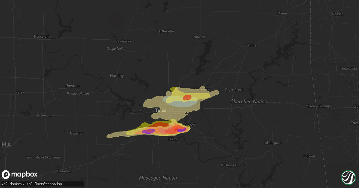 Hail map in Owasso, OK on May 21, 2024
