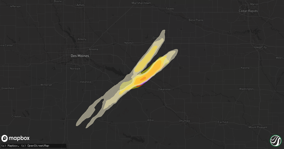 Hail map in Pella, IA on May 21, 2024