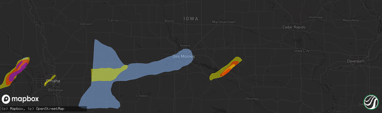 Hail map in Pleasant Hill, IA on May 21, 2024
