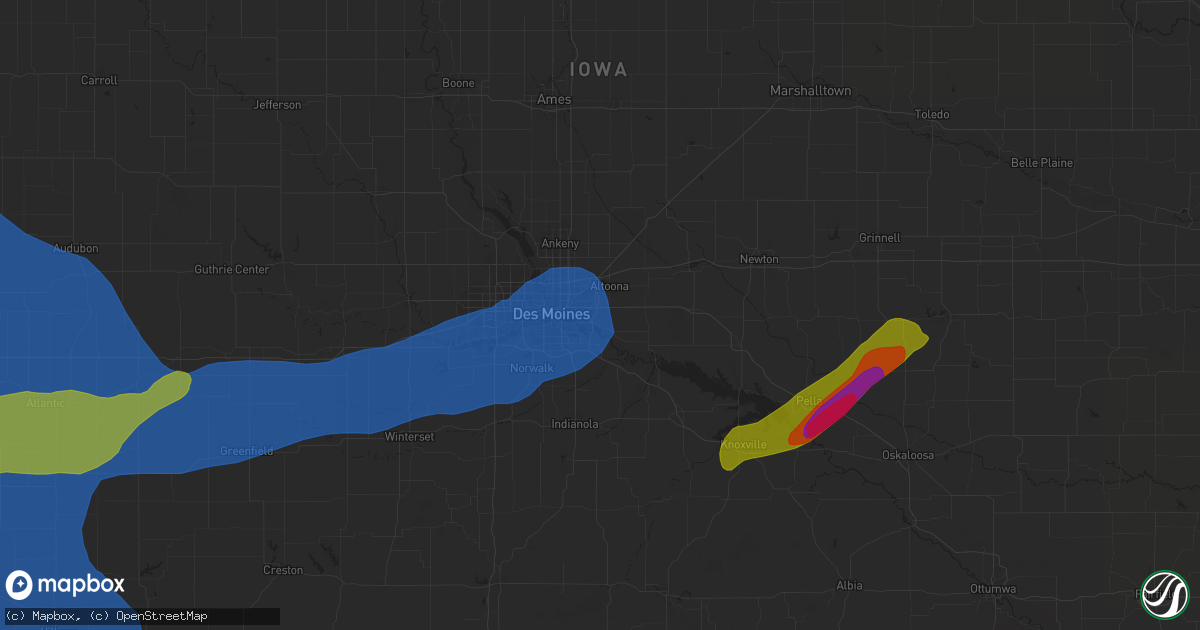 Hail map in Pleasant Hill, IA on May 21, 2024