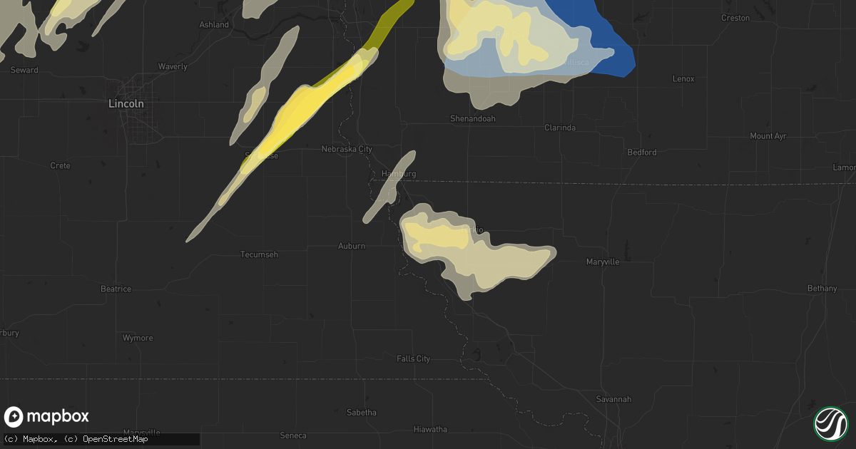 Hail map in Rock Port, MO on May 21, 2024