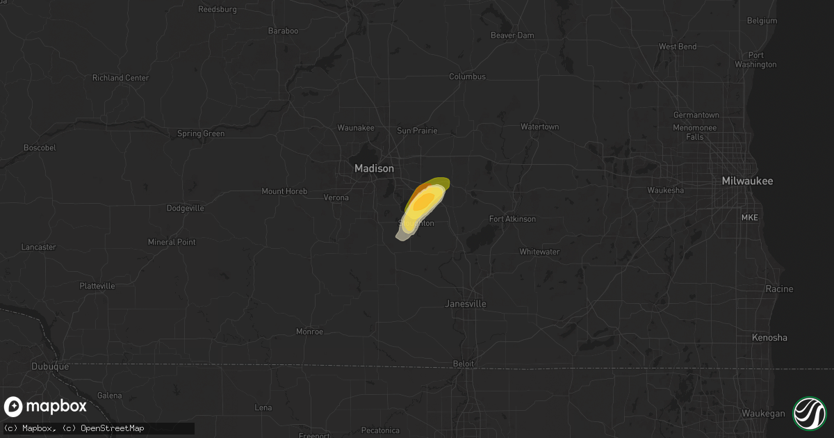 Hail map in Stoughton, WI on May 21, 2024