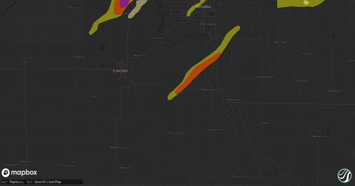 Hail map in Syracuse, NE on May 21, 2024
