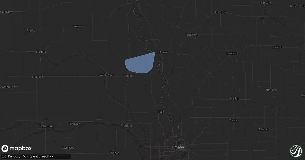 Hail map in Tekamah, NE on May 21, 2024
