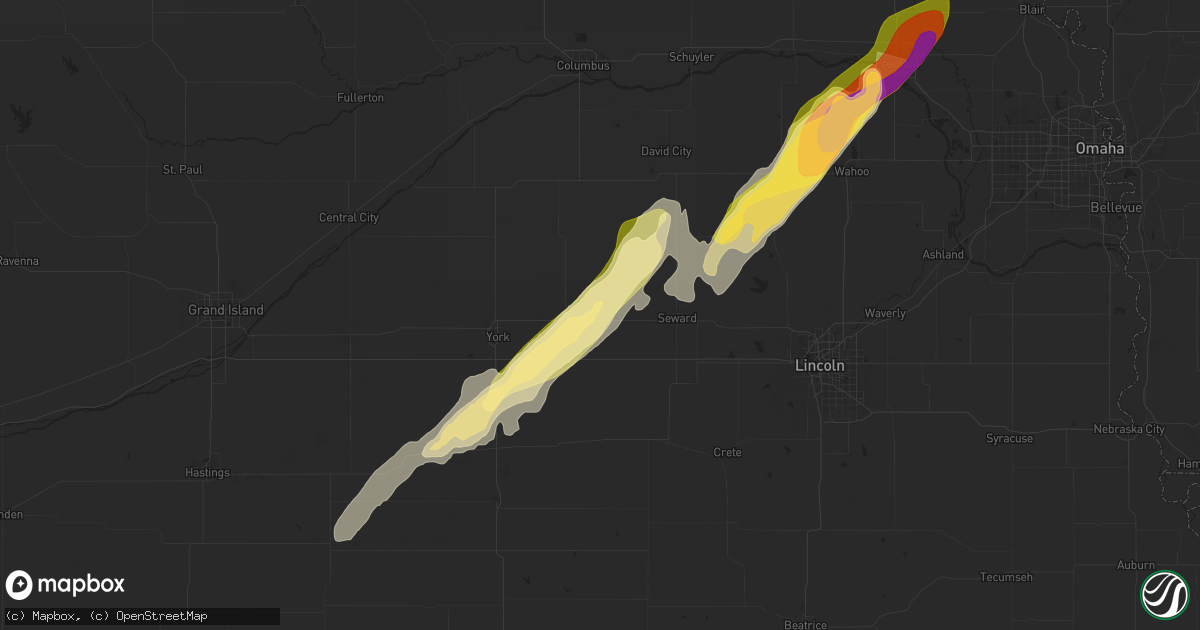 Hail map in Utica, NE on May 21, 2024