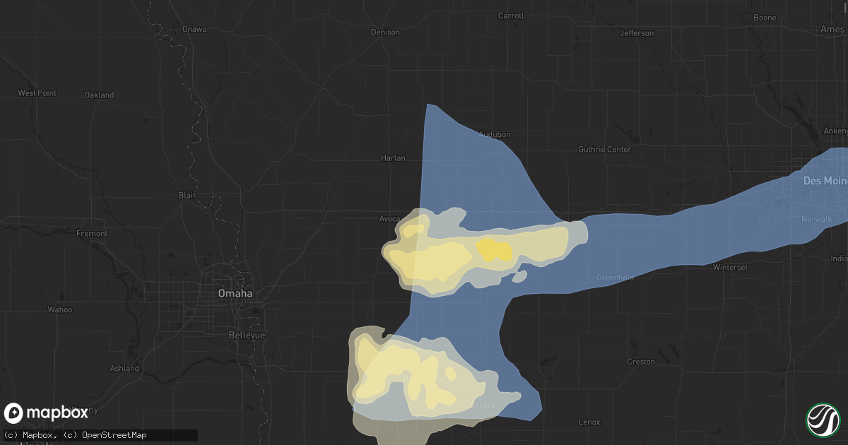Hail map in Walnut, IA on May 21, 2024