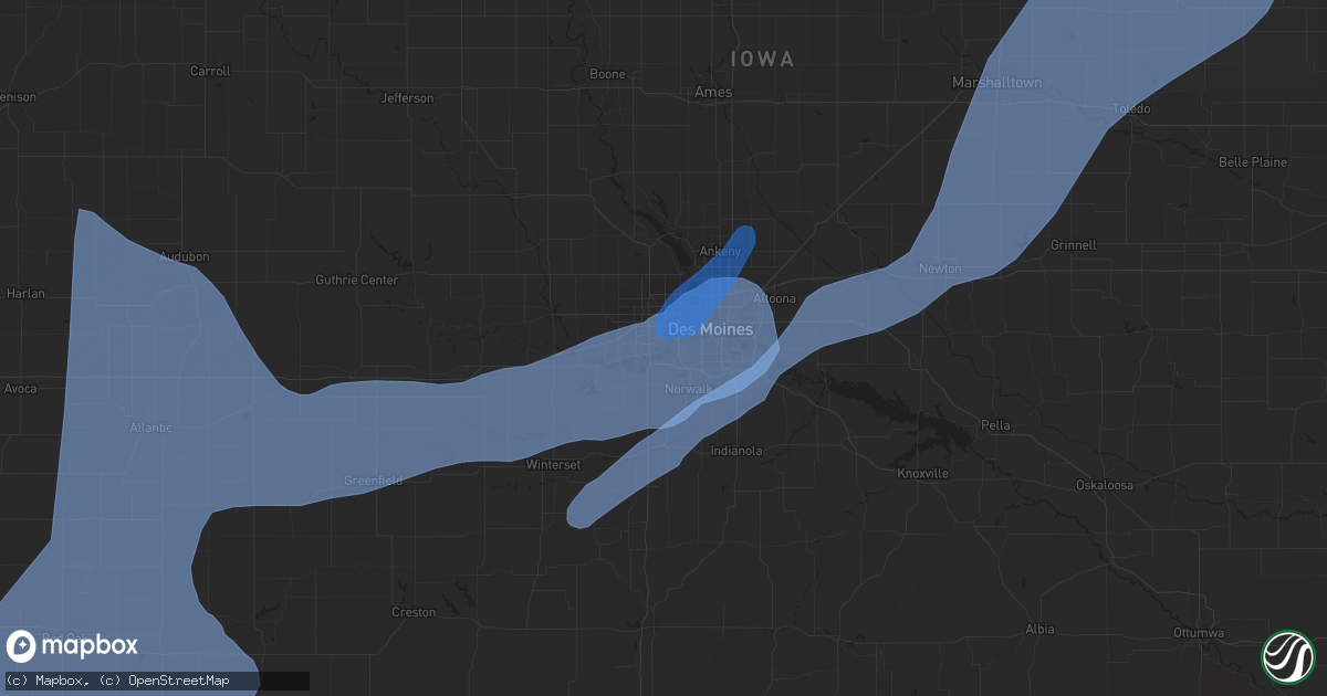 Hail map in West Des Moines, IA on May 21, 2024