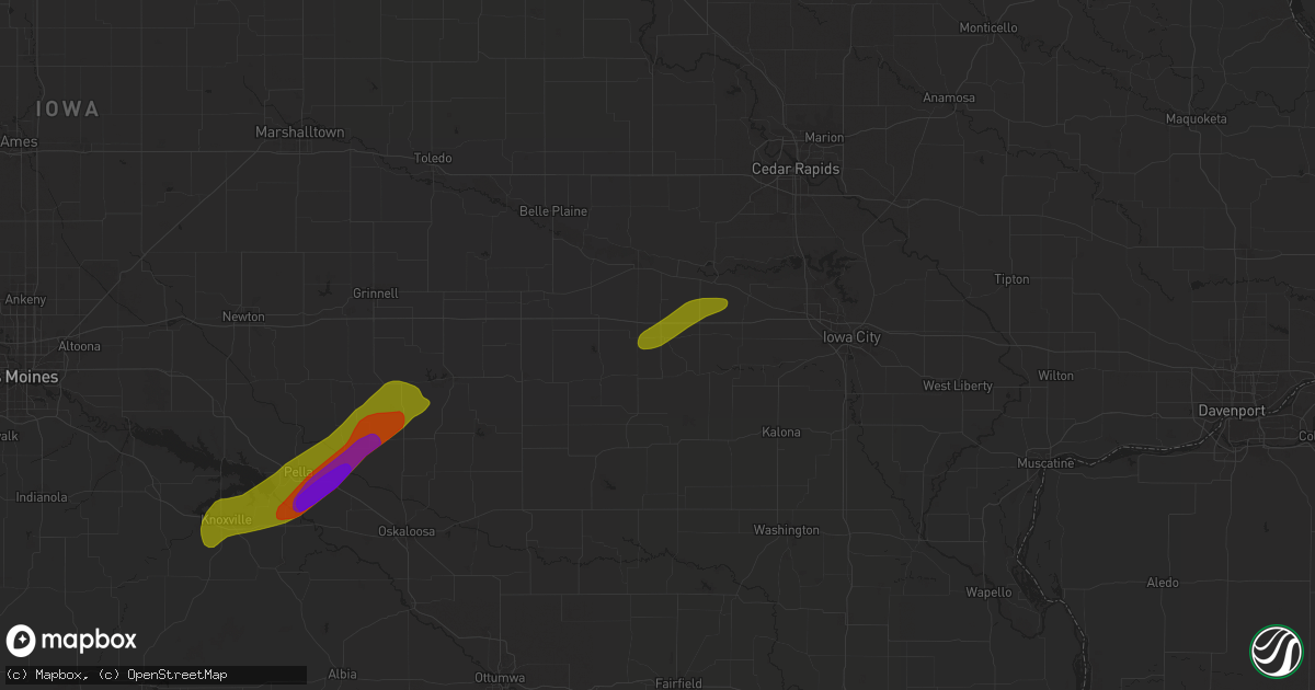 Hail map in Williamsburg, IA on May 21, 2024
