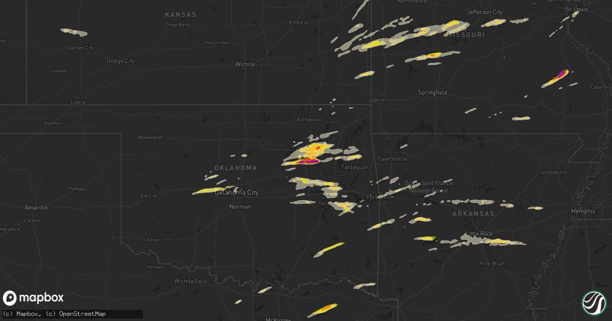 Hail map on May 21, 2024