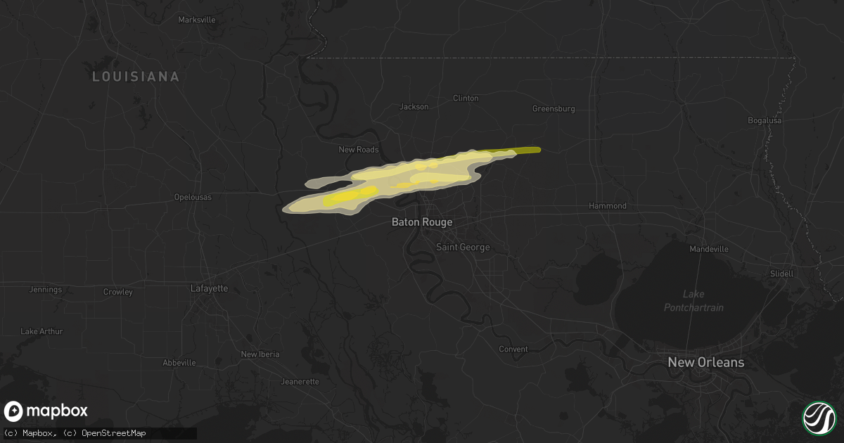 Hail map in Baton Rouge, LA on May 21, 2025