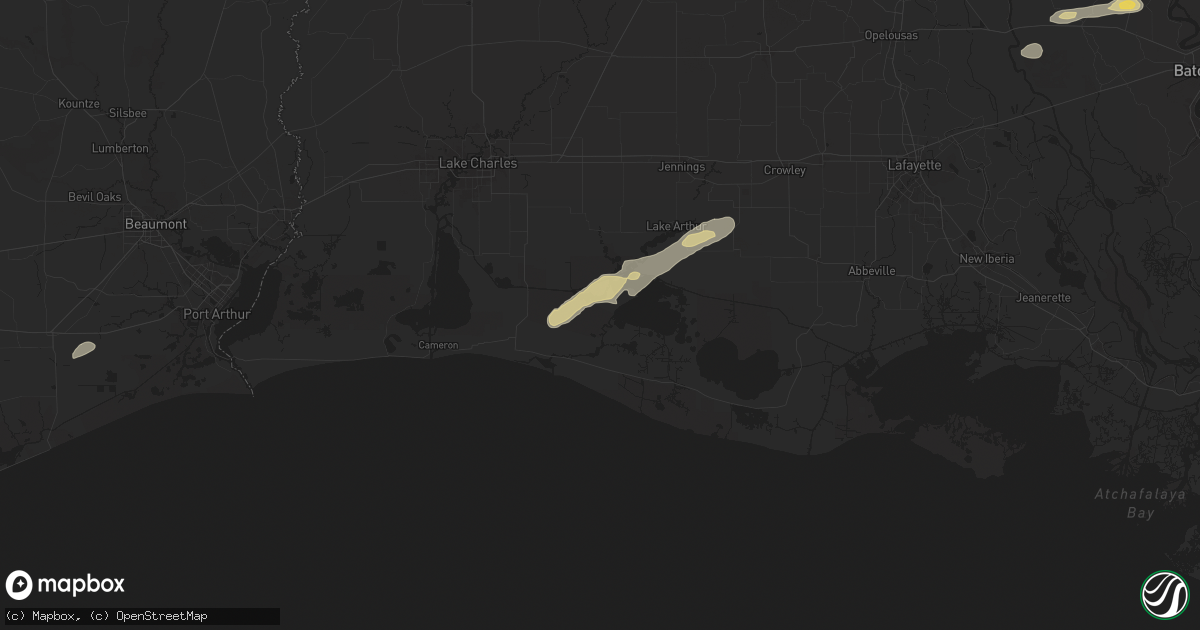 Hail map in Creole, LA on May 21, 2025