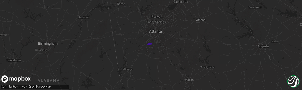 Hail map in Fayetteville, GA on May 21, 2025