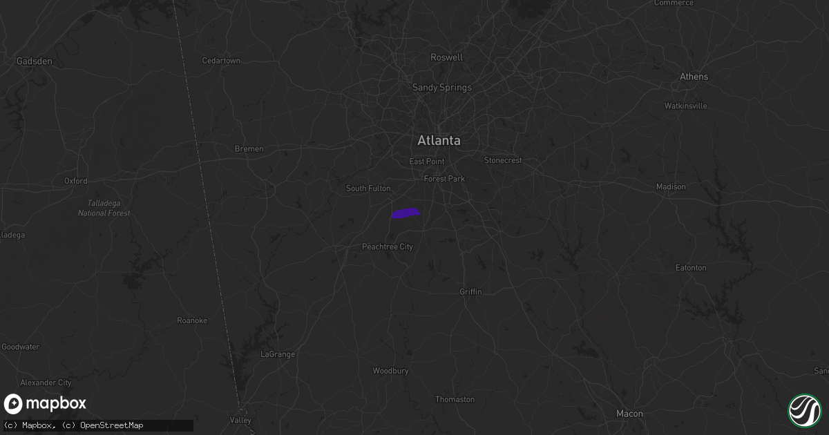 Hail map in Fayetteville, GA on May 21, 2025