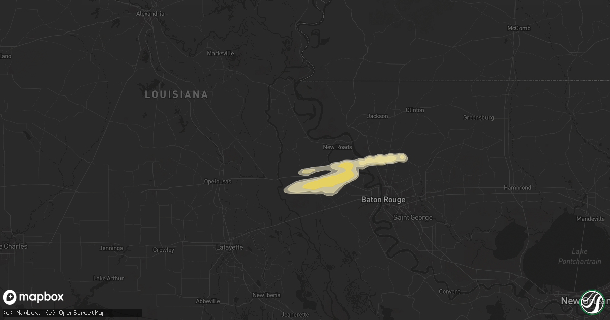Hail map in Fordoche, LA on May 21, 2025