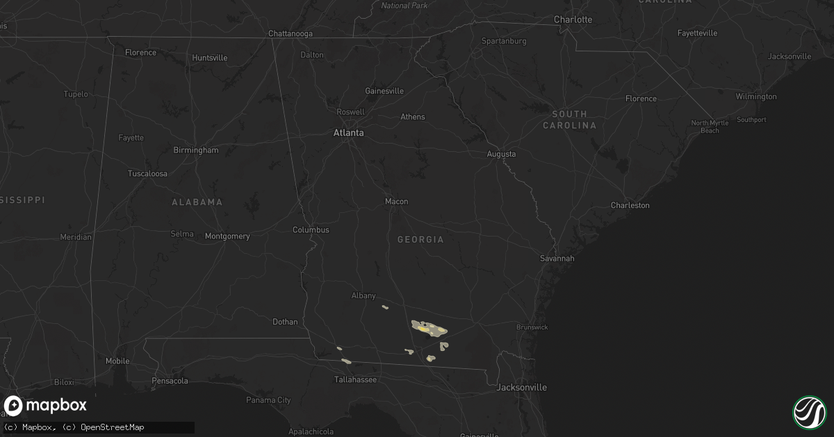 Hail map in Georgia on May 21, 2025