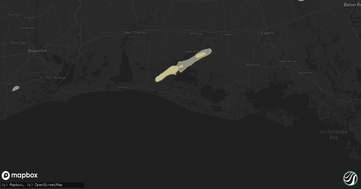 Hail map in Grand Chenier, LA on May 21, 2025