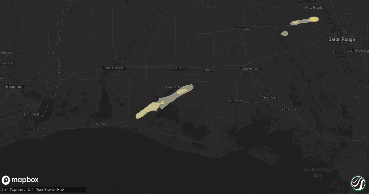 Hail map in Gueydan, LA on May 21, 2025