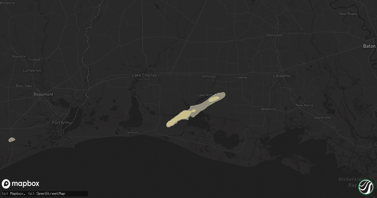 Hail map in Lake Arthur, LA on May 21, 2025