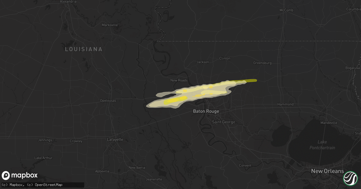 Hail map in Lakeland, LA on May 21, 2025