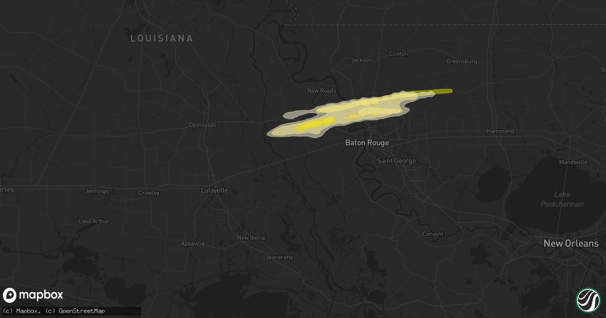 Hail map in Maringouin, LA on May 21, 2025