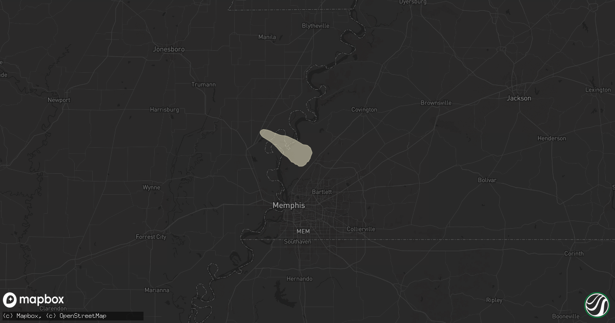 Hail map in Millington, TN on May 21, 2025