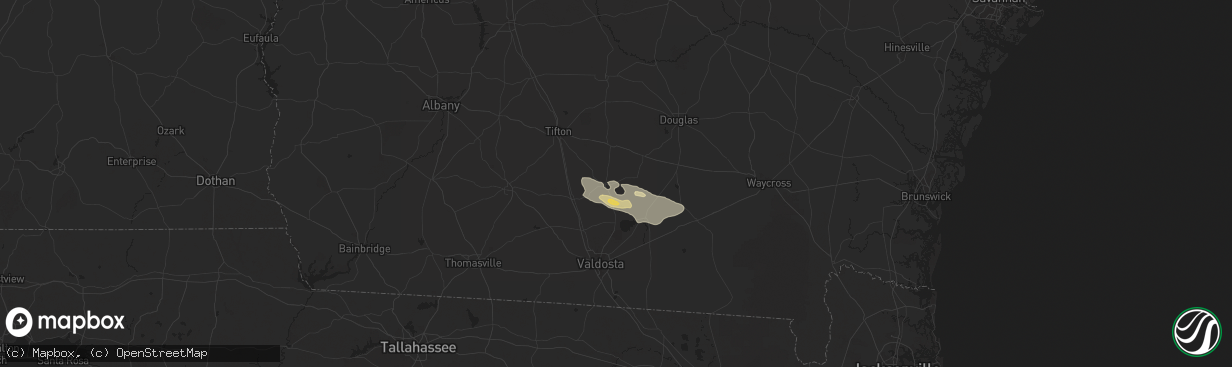Hail map in Nashville, GA on May 21, 2025