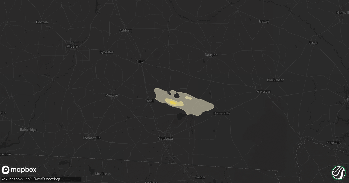 Hail map in Nashville, GA on May 21, 2025