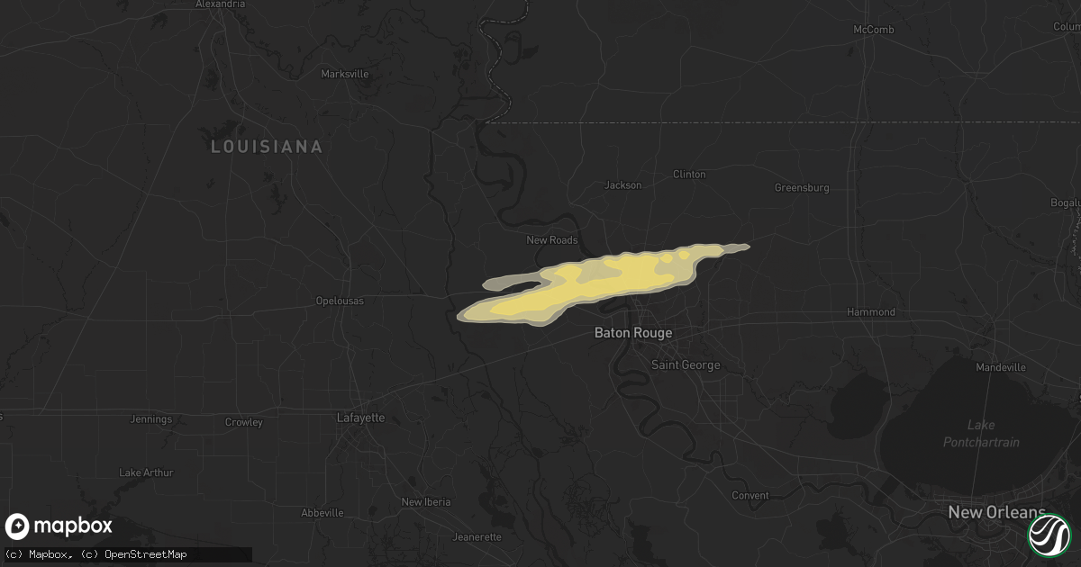 Hail map in Oscar, LA on May 21, 2025