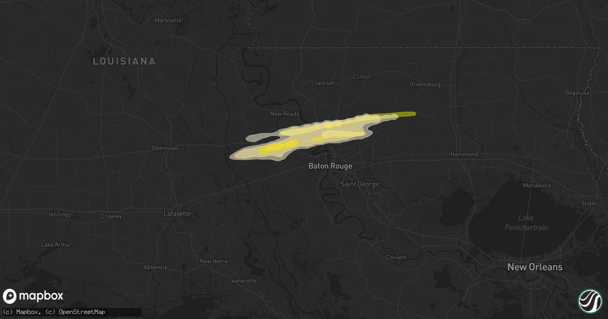 Hail map in Port Allen, LA on May 21, 2025