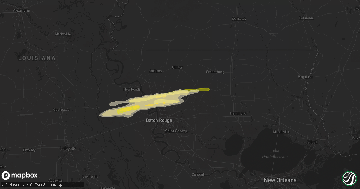 Hail map in Pride, LA on May 21, 2025
