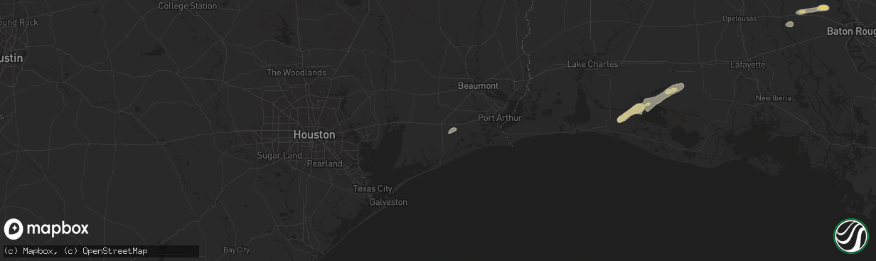 Hail map in Winnie, TX on May 21, 2025